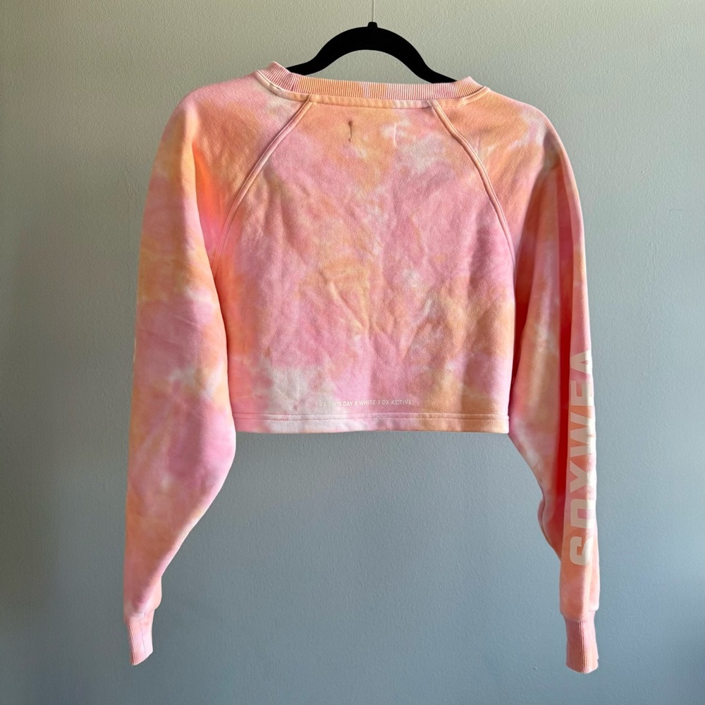 White Fox Cali Babe Cropped Sweater & Biker Short SET, Pink Sunset | Size Small - Picture 7 of 14